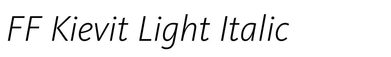 FF Kievit Light Italic